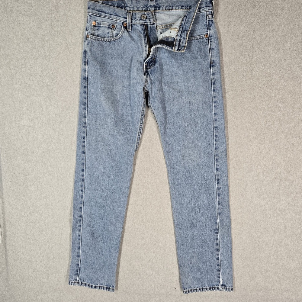 Levi's 505 Men Jeans 30X32 Light Blue Denim Regular Fit Straight Leg